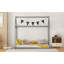 Lit simple en bois, gris
