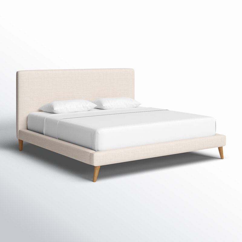 Lit tapissier Williams, Roi, Lin beige