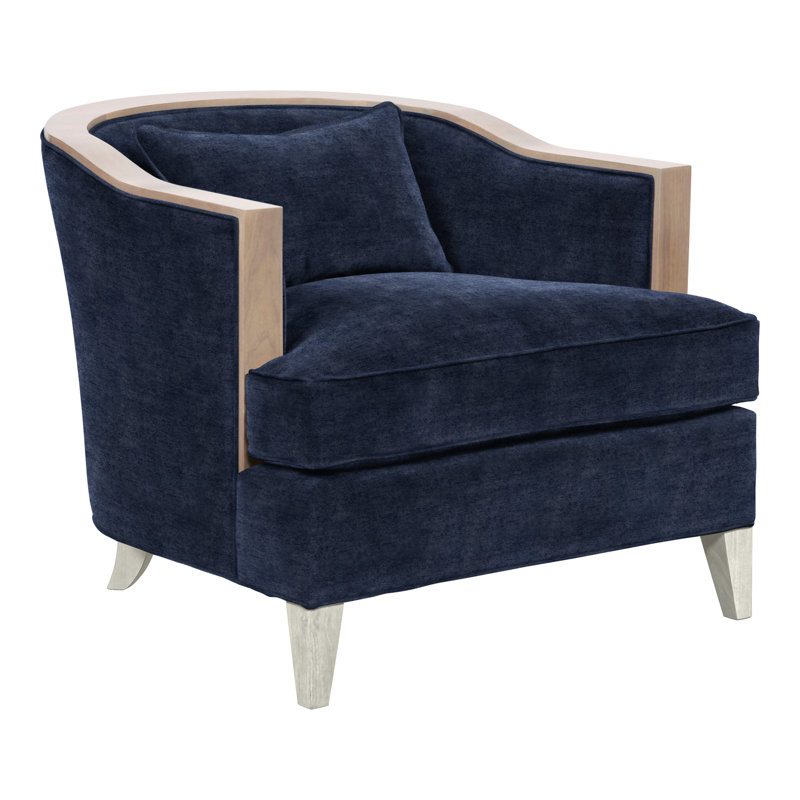Thom Filicia Home Upholstered Barrel Chair, Wrenn, Nadia Eclipse Polyester