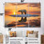 Ours polaire sur l'iceberg, coucher de soleil rose - ours, ensemble d'art mural-149112680-149112682