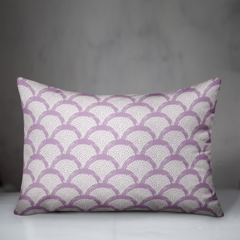 Scallop Outdoor Throw Pillow, Purple