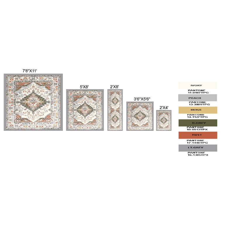 Oriental Indoor Rug, Rectangle 7'8" x 11'