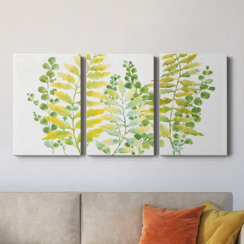 Mélange de verdure I - Toile tendue avec châssis de qualité supérieure - Prêt à être accroché, H 60 po x l 120 po x P 1 po