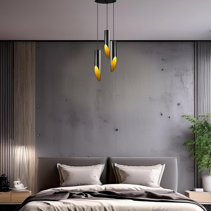 Luminaire suspendu cylindrique à 3 lumières Finbar