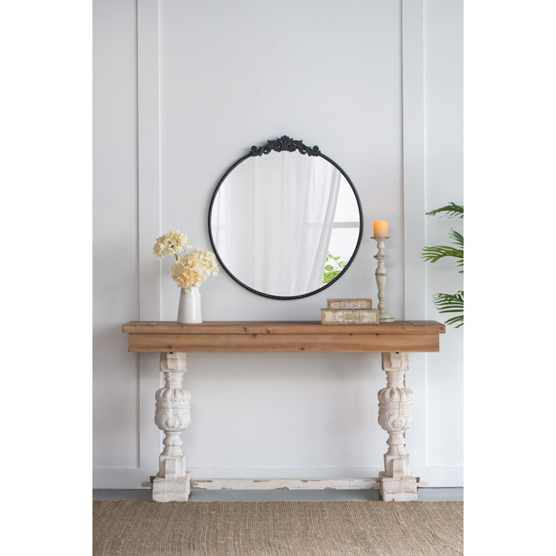 Gotcher Gotcher Round Wall Mirror with Baroque Inspired Frame