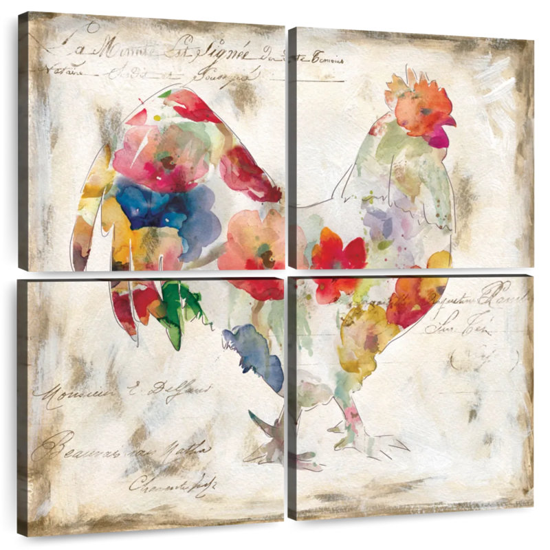 Brampt Flowered Rooster, 45" H x 45" W