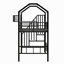 Lit mezzanine en métal avec toit et boîte de rangement-789893302