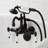 Kingston Brass Heritage Three-Handle 2-Hole Tub Wall Mount Clawfoot Tub Faucet with Hand Shower-50999902