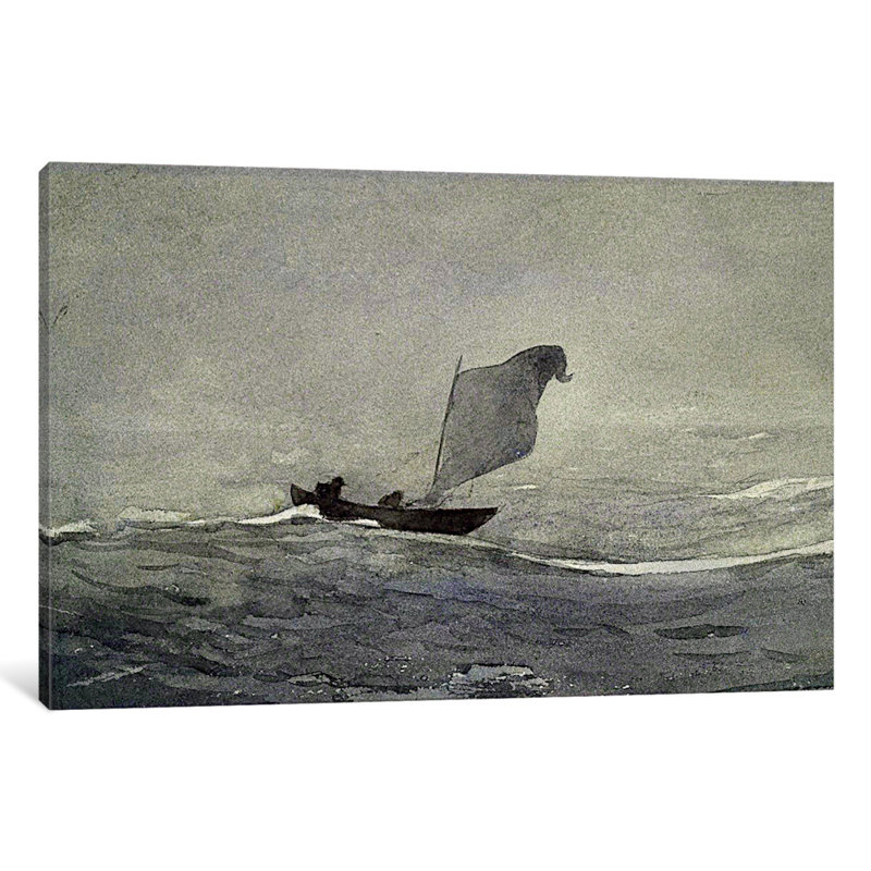 «Blown Away» par Winslow Homer - reproduction d'art sur toile tendue, H 12 po x l 18 po x P 1,5 po