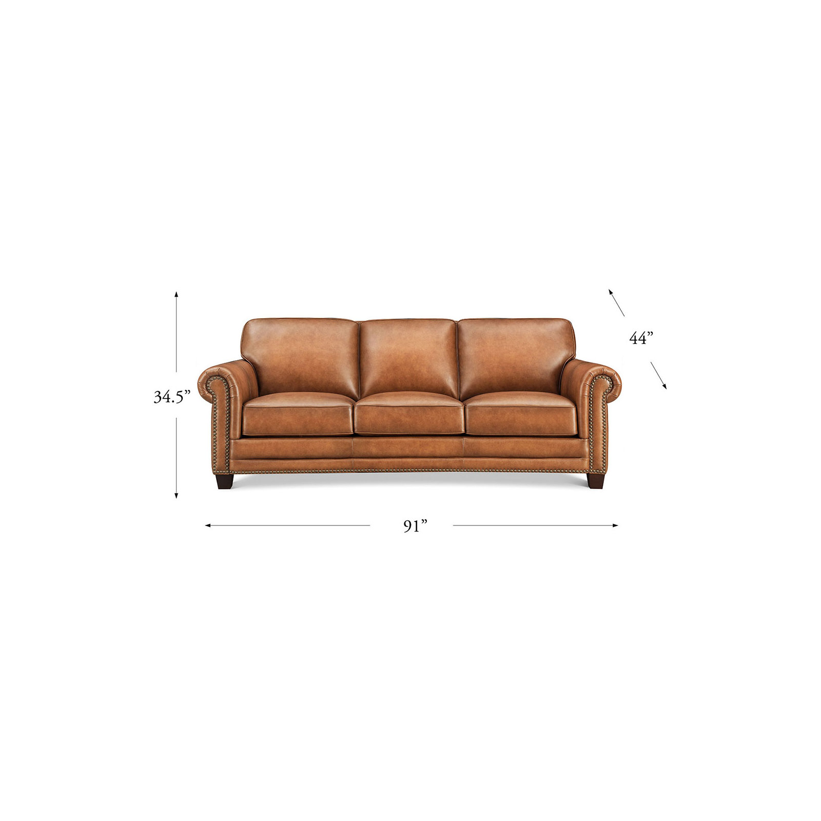 Cimmaron Top Grain Leather Sofa Couch