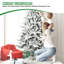 Arbre de Noël enneigé 6 pi avec 1100 pointes, arbre à charnières enneigé réaliste PE + PVC avec support en métal, arbre de Noël artificiel complet pour la décoration des Fêtes-790655408