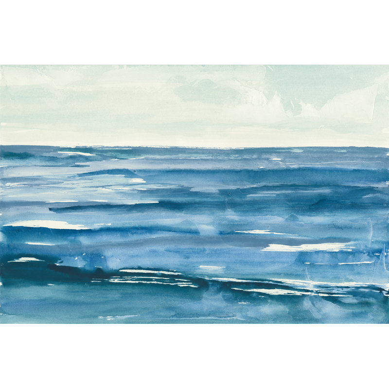 «Seascape III» par Chris Paschke - reproduction d'art sur toile tendue, H 12 po x l 18 po, Cadre flottant érable, Non