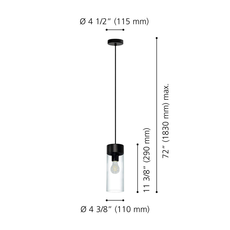 Monterey Single Light Glass Dimmable Pendant