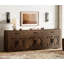Grande armoire-buffet de ferme 3-en-1 avec portes de grange Gryff, l 94,5 po avec tiroirs et armoires pour la salle à manger-131635588