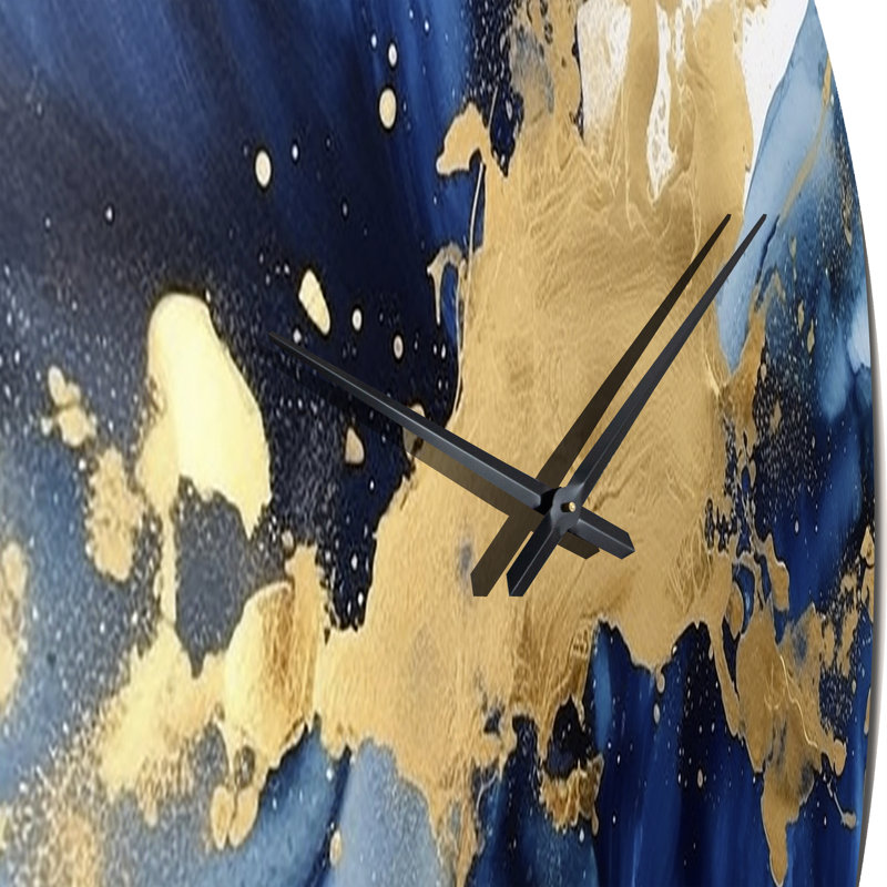 Horloge murale en métal foncé foncé et doré, Très grand
