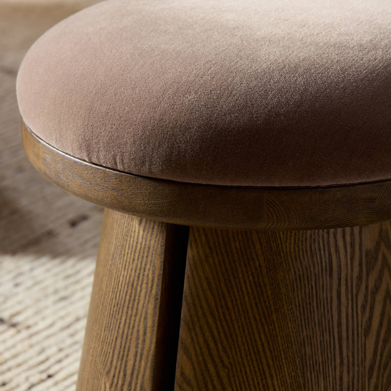 BEA Upholstered Accent Stool, Monte Mushroom