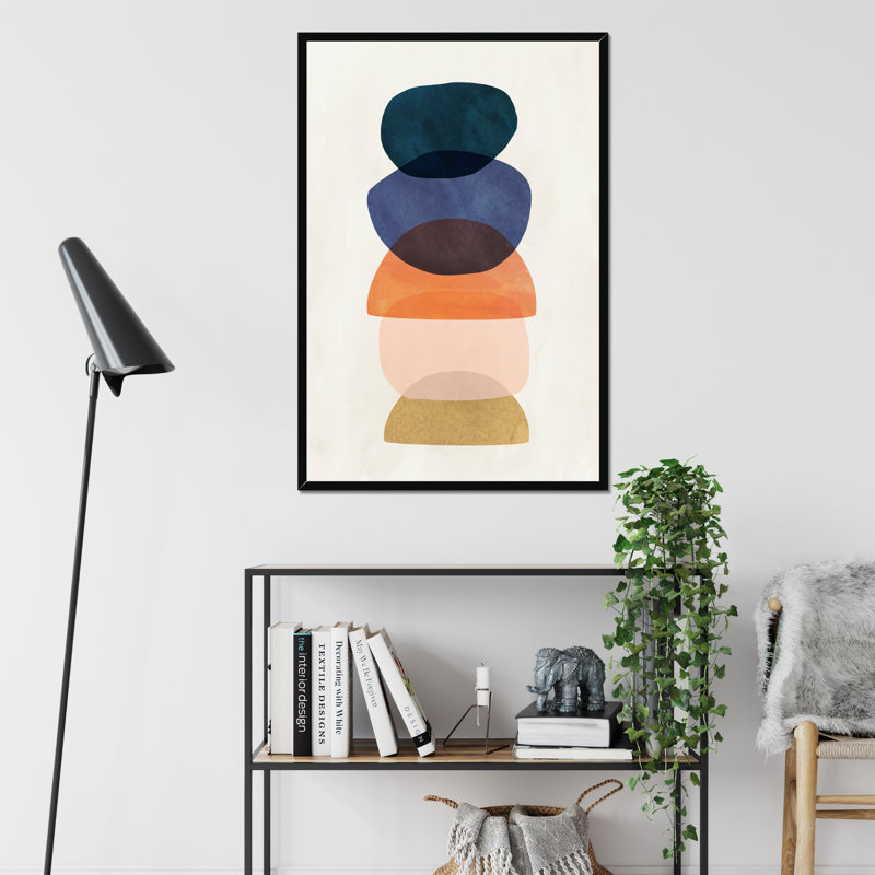 Mod Pods I by Victoria Borges - Painting, Black Framed Paper Print, 95cm H x 65cm W x 2.3cm D