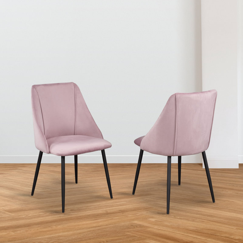 Chaise d'appoint en velours acier, Rose