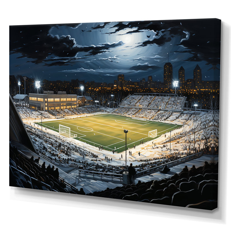 Night Match Stadium Under The Floodlight III sur toile, H 24 po x l 32 po x P 1 po, Toile tendue