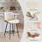 26.97" Counter Stool With Faux Leather And Curved Walnut Wood Backrest Design-595812646