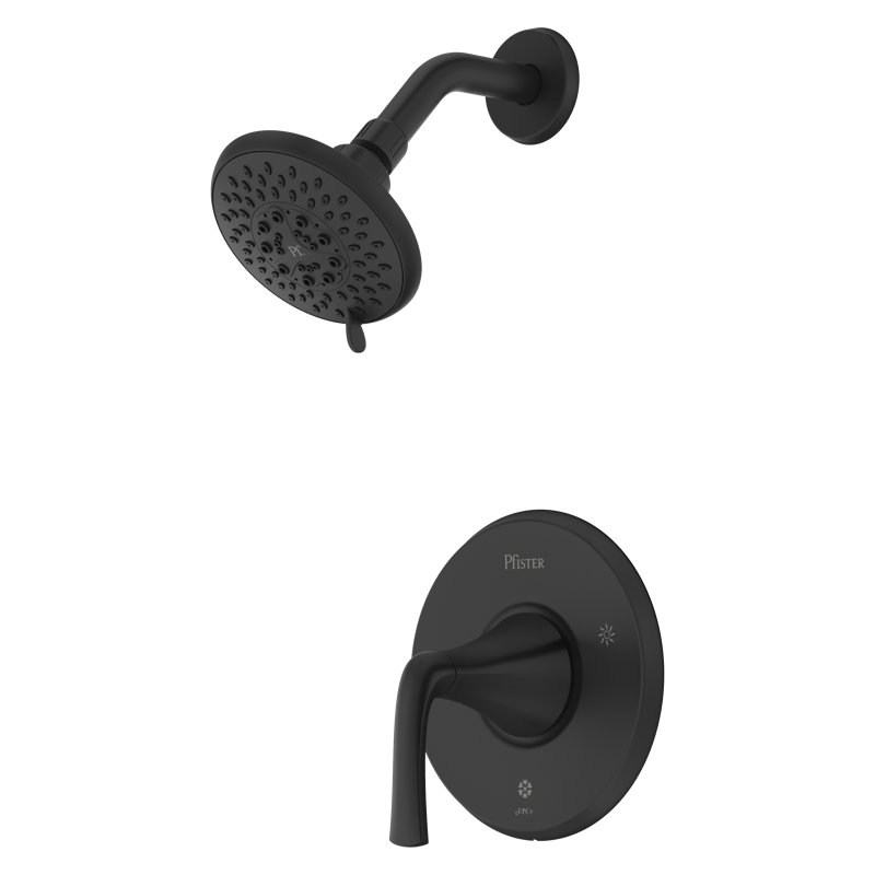 Ensemble de garniture pour douche seulement à poignée unique McAllen en noir mat, Matte Black