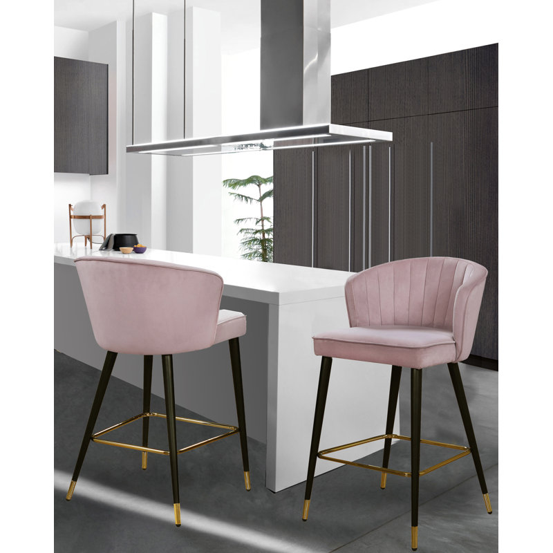 Tabouret de bar 27,3 po Cassie, Velours rose