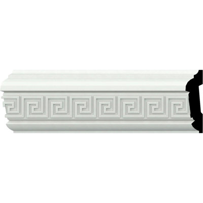 Endurathane Eris Key Chair Rail, 3 1/8"H x 7/8"P x 94 1/2"L (1 1/8"Repeat), Factory Primed (8-Pack)