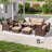 Delreal Wicker 7 - Person Patio Conversation Set with Cushions-1083735810-1083735809