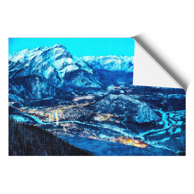 High Above Banff Canada Painting - Frameless Print, 30cm H x 42cm W x 0.1cm D