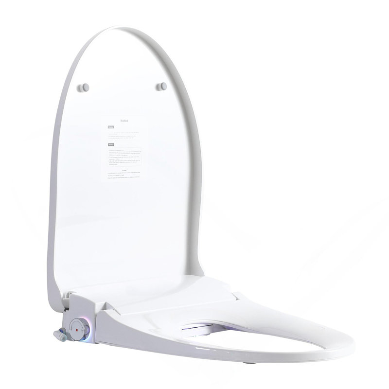 Smart Bidet Toilet Seat with Side Knob Adjustable Heated Seat with Water Temperature and Pressure Adjustment Portable Bidet with Automatic Nozzle Cleaning,Night Light,Only Seat