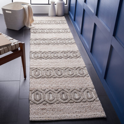 Natura Hand Loomed Wool/Cotton Southwestern Rug in Ivory/Beige