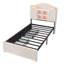 3FT Single Kids Bed Frame with House LED Headboard & Storage-135052627