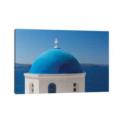 Santorini Church 1 Piece Wall Art on Canvas