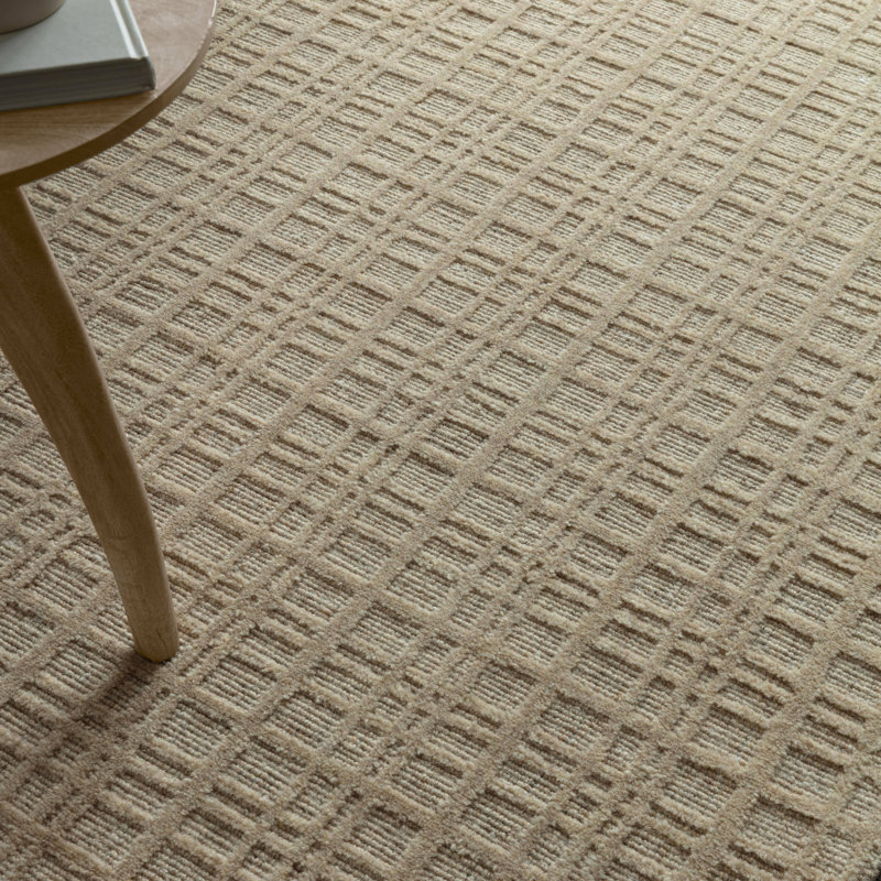 Beltsville Rectangle Wool Hand Woven Area Rug, Sand, Rectangle 160 x 230 cm