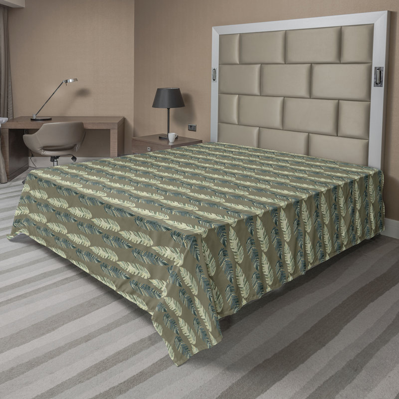 Drap plat Ambesonne Jungle Atmosphère tropicale Forêt vert sauge Bleu ardoise
