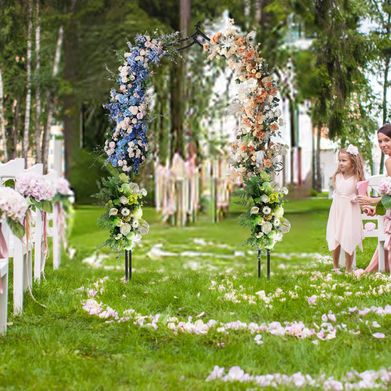 Arche de jardin en métal de 8,4 pi pour les mariages et les plantes grimpantes