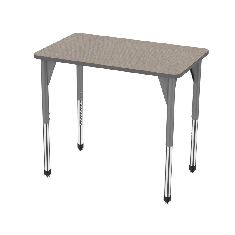 Table d'activité rectangulaire à hauteur réglable Premier Series, H 42 po x L 48 po x l 30 po, Gris, Filet étain