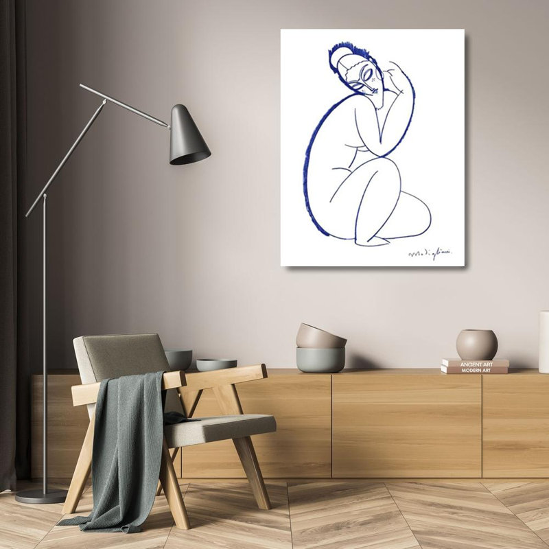 Nu assis sur la jambe gauche, H 24 po x l 19 po
