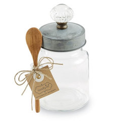 Mud Pie Glass Canister Set White - Linabella