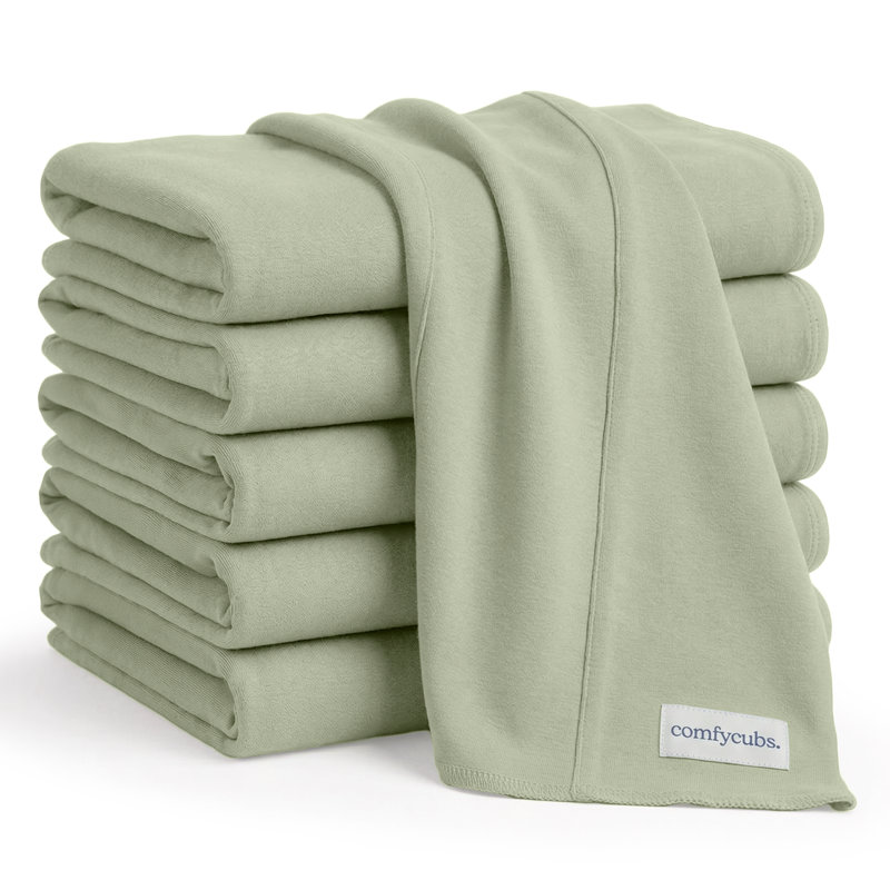 Cotton Burp Cloths 100% Cotton Bath Towels, Sage