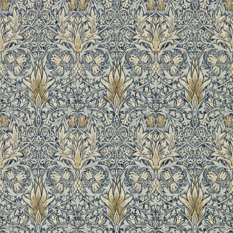 Snakeshead Wallpaper, Indigo/Cumin