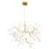 Ladora 63-light gold metal frame LED chandelier with white acrylic diffusers