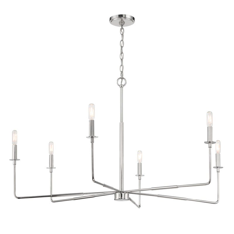 Alysa 6-Light Chandelier, Nickel poli