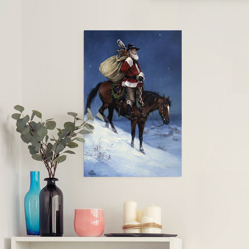 A Cowboy Christmas - Impression sur toile seulement - NON-CADRE, H 12 po x l 8 po