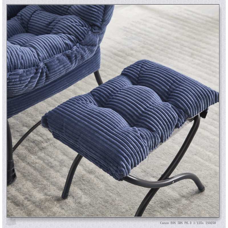 Fauteuil d'appoint moderne avec repose-pieds, accoudoirs, poche latérale et repose-pieds pour petits espaces, fauteuil de lecture confortable et élégant