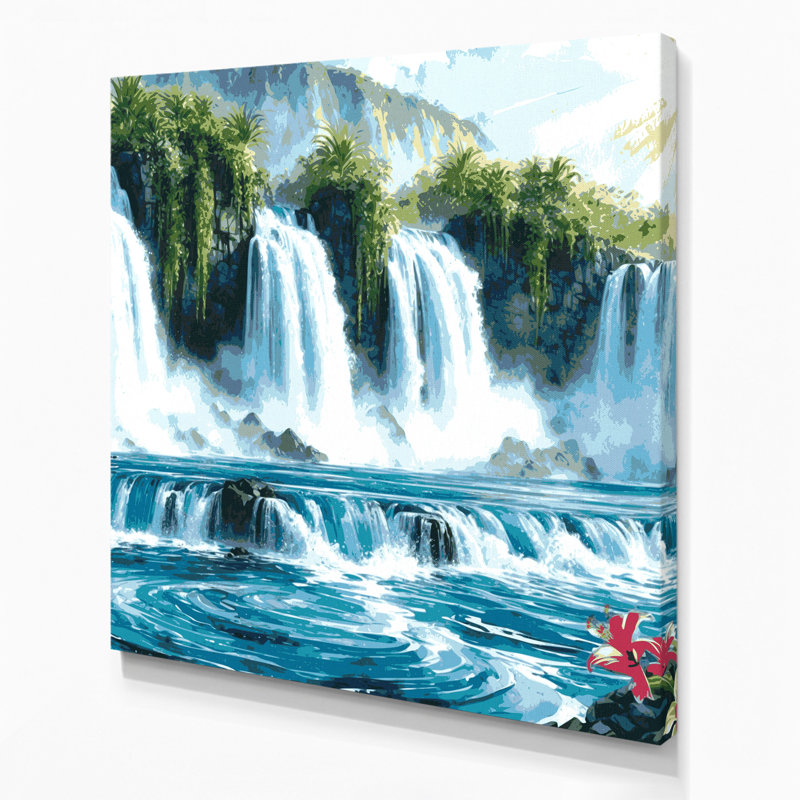 Toile hawaïenne, art mural sur toile verte, H 12 po x l 12 po