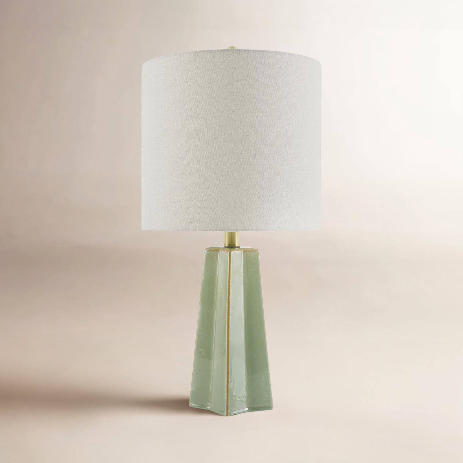 Magalie Ceramic Table Lamp, Green, Cream