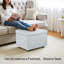 Banc de rangement avec repose-pieds en tissu 24,8 pouces - Siège rabattable compact et rangement caché pour l'entrée, la chambre à coucher ou le salon-1281475317