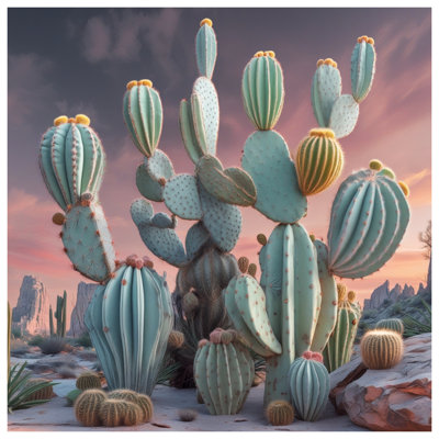 Desert Cacti Sunset Blankets