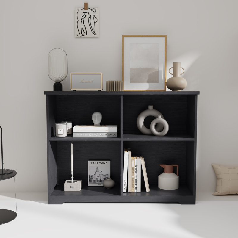 Loreena Cube Bookcase With Adjustable Shelf, Black